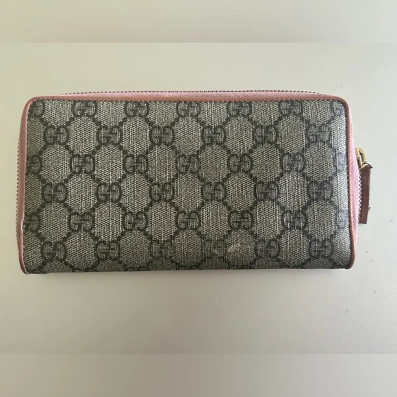 GUCCI Monogram GG Logo Ribbon PVC Zip Around Long Wallet - Picture 3 of 14